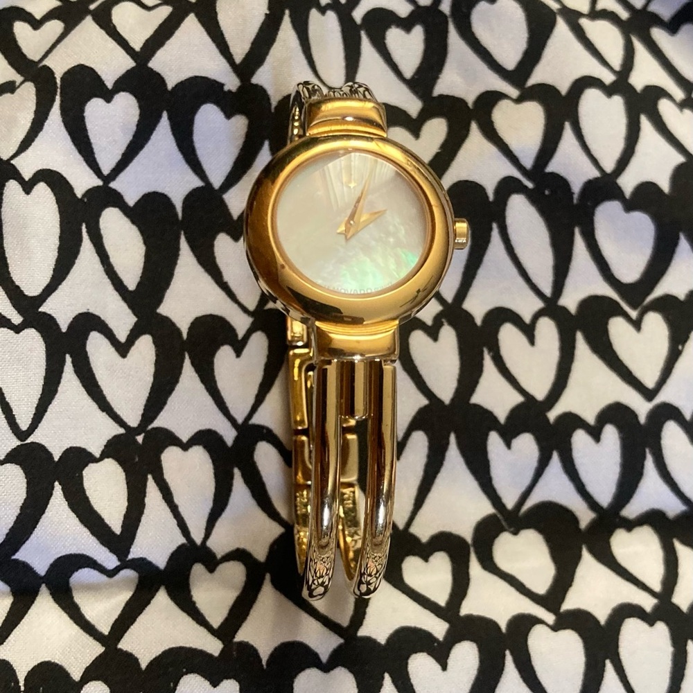 MOVADO MOTHER OF PEARL GOLD WATCH